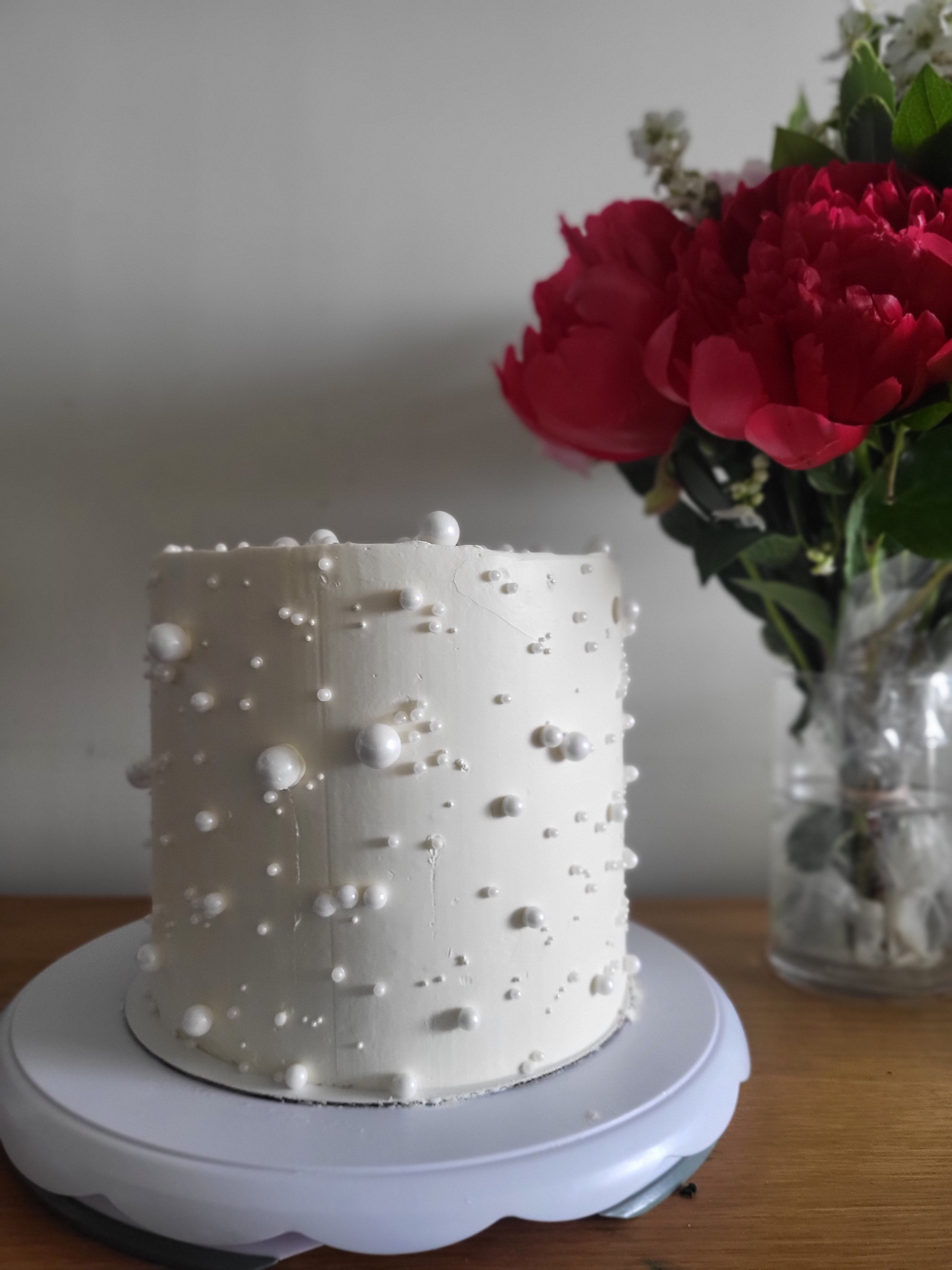 Off White Engagement Cake